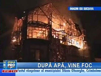 Motel din Suceava mistuit de flăcări