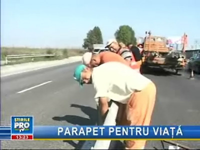 Parapete de delimitare pe DN2A, pentru prevenirea accidentelor