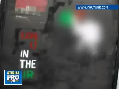 Harta Romaniei si mesaje obscene pe geamurile unui atelier din Capitala