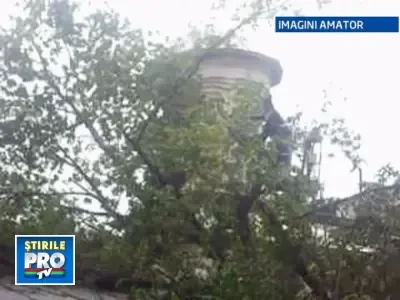 Bucuresti: au ramas fara acoperis dupa ce s-au trezit cu copacul pe casa