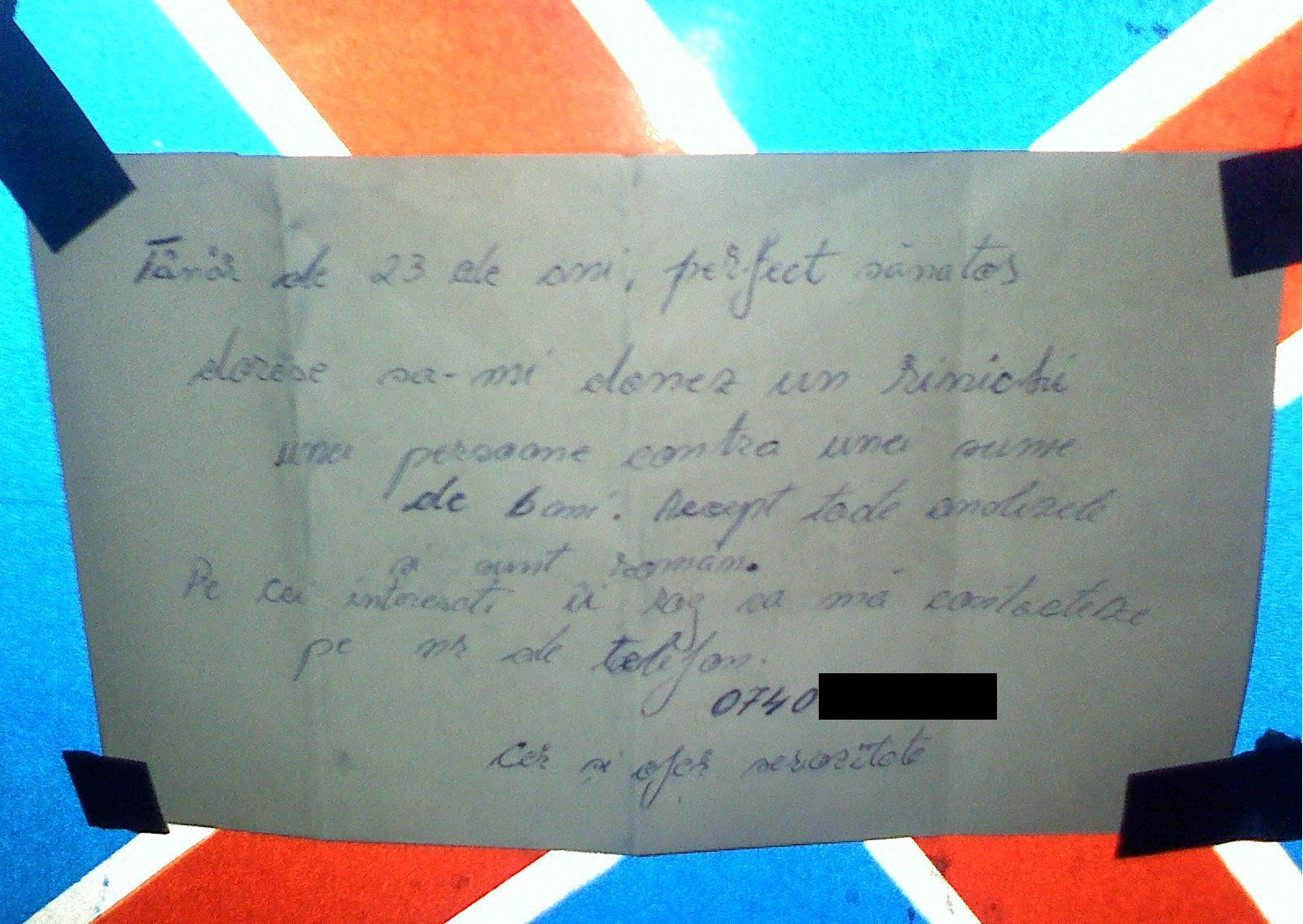 Vand rinichi! Accept si plata in lei