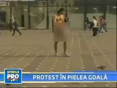 A protestat in costumul lui Adam, in centrul Timisoarei!