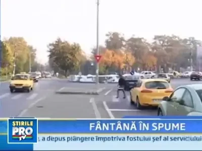 Fantana in spume in centrul Timisoarei!