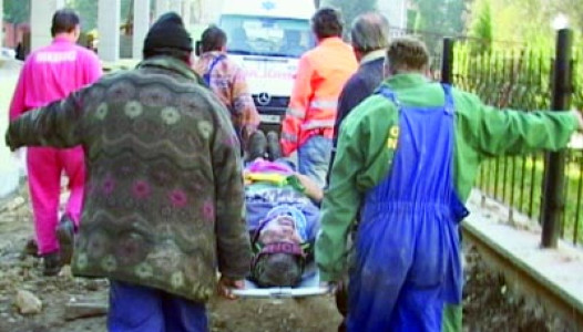 Accident de munca in curtea bisericii evangheliste din Izvin