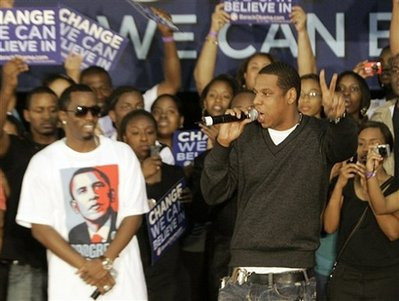 Jay-Z si P. Diddy ii fac reclama lui Obama