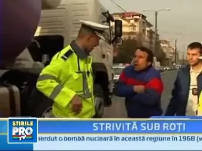 A sfarsit sub rotile unei betoniere, pe trecerea de pietoni!