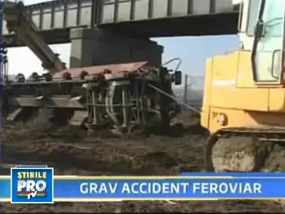 Medgidia: 3 vagoane au deraiat. 2 dintre ele s-au prabusit peste un pod