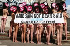 Protest nud la Moscova, in numele animalelor