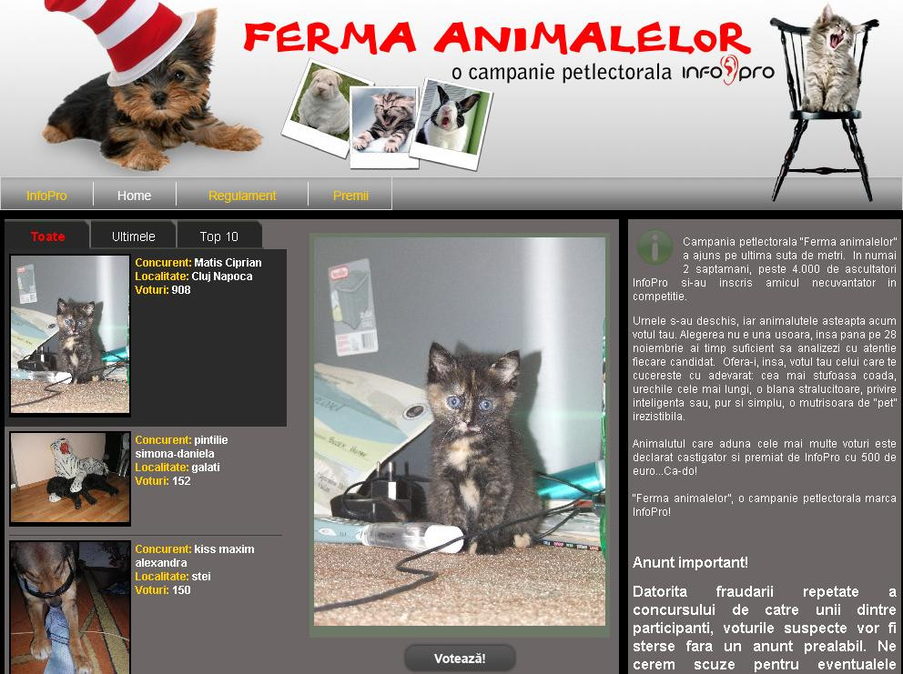 Radio InfoPro premiaza cel mai dragut animalut de casa!