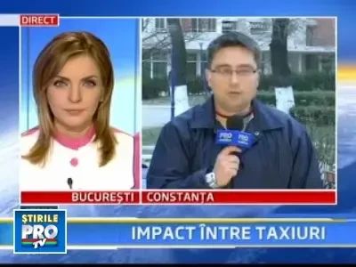 Doua taxiuri s-au ciocnit. O tanara insarcinata a ajuns la spital