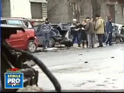 Sapte masini, lovite ca popicele pe un bulevard din centrul Capitalei