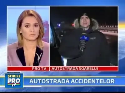 Zece accidente usoare pe Autostrada Soarelui, din cauza ninsorii