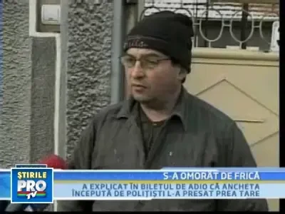 S-a sinucis de teama ca ar putea fi acuzat de crima!