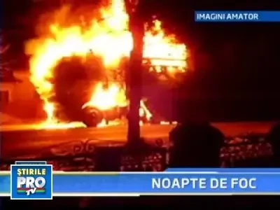 TIR incarcat cu anvelope, in flacari!