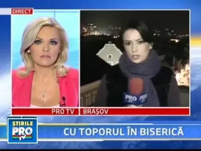 Teroare in biserica: inarmat cu doua topoare a facut un scandal monstruos