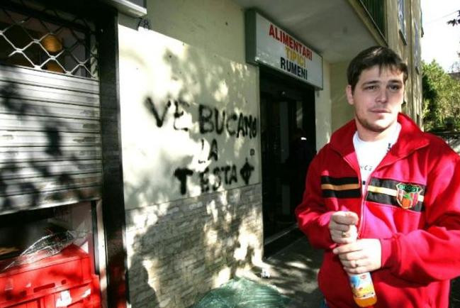 Magazinul unui roman din Italia, tinta unui atac rasist!