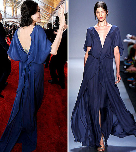 Angelina Jolie si curiosul caz al rochiei purtate invers