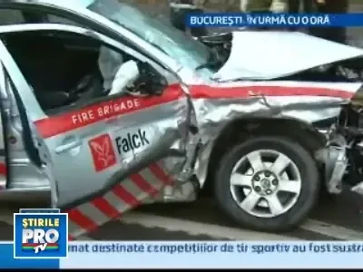 Accident in lant a blocat traficul din Capitala in zona Piata Presei Libere