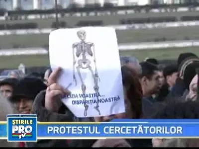 Cercetatorii au protestat la Finante, Educatie si Guvern!