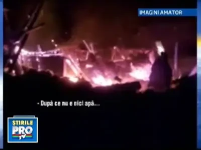 Cabana pusa la pamant de un incendiu, in doar 20 de minute!