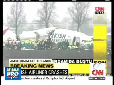 Avion prabusit in Amsterdam! Oficial turc: Nu a murit nimeni!