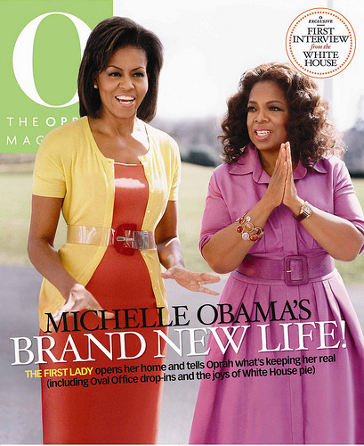 Michelle Obama pe coperta revistei O, de la Oprah Winfrey