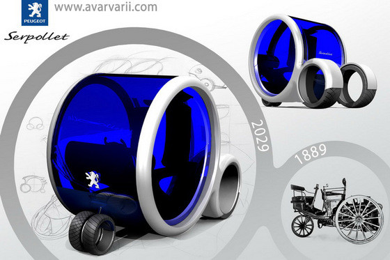 Serpollet, conceptul Peugeot pentru anul 2029, creat de un roman!