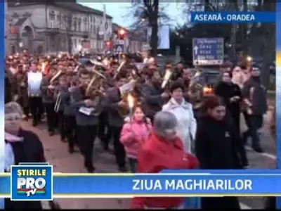 De ziua lor, maghiarii au marsaluit cu torte, la Targu Mures si Oradea