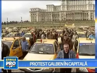 Stop pirateria! Taximetristii protesteaza in Bucuresti