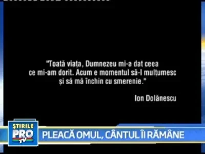 Isi iau ramas bun de la marele Ion Dolanescu