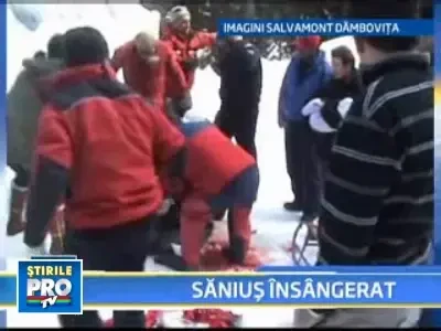 Inconstienta aproape fatala: s-a dat cu sania in mijlocul drumului