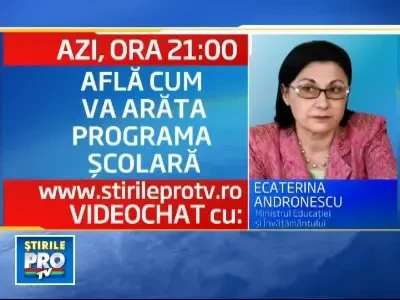Ecaterina Andronescu: Reducem programa pentru a face scoala mai atractiva