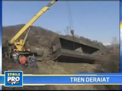 Trei vagoane ale unui tren marfar au cazut in Jiu!