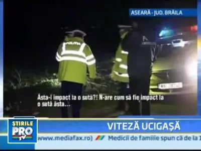 La 100 de km la ora s-a oprit cu masina intr-un copac!