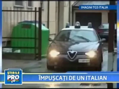 Romanii impuscati in Italia, banuiti ca l-au santajat pe cel care a tras