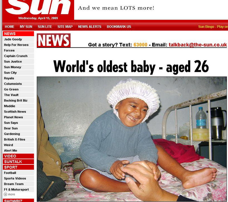 Faceti cunostinta cu cel mai batran copil din lume!