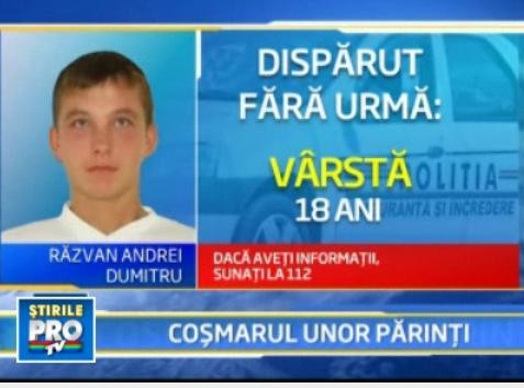 Apel disperat facut de parintii unui tanar disparut de o luna din Bucuresti