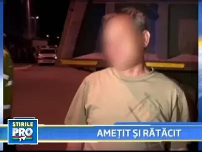 Ametit de bautura, s-a oprit de-a curmezisul in curtea unui supermarket