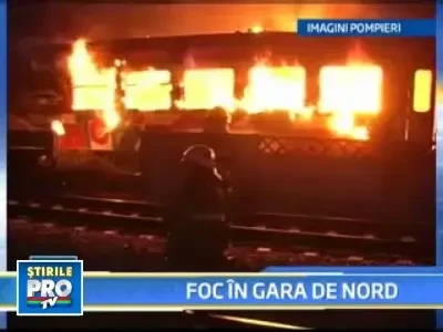 Alerta maxima! Incendiu in triajul Garii de Nord!