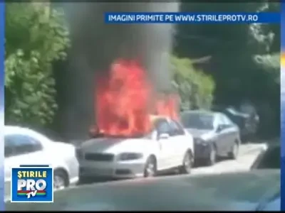 Minute de groaza in sectorul 1 al Capitalei, dupa ce o masina a luat foc