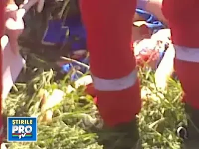 Scene de groaza: motociclist cu picioarele zdrobite, dupa un accident