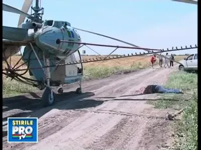 Film de groaza in Timis: barbat decapitat de elicea unui elicopter!