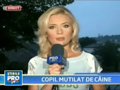 Sfasiata de un caine lup, sub ochii tatalui!