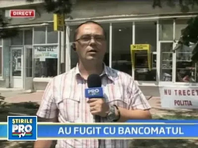 Bancomat de 150 de kilograme luat pe sus de hoti, in Giurgiu!