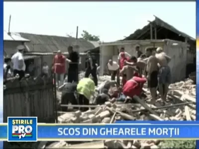 A scapat cu viata dupa ce s-a pravalit peste el o grinda de doua tone