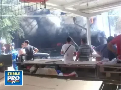 Incendiu in Capitala! Un restaurant din Piata Gorjului a ars complet!