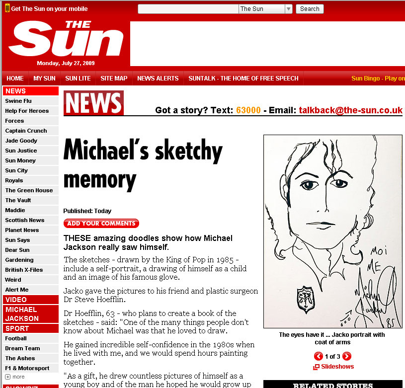 Uite cum se vedea Michael Jackson! AUTOPORTRETE