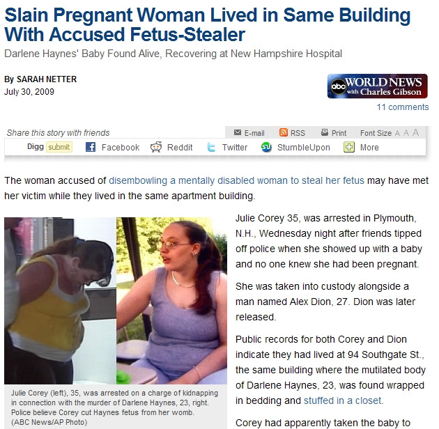 Minte diabolica! A omorat-o, apoi i-a furat copilul din pantece