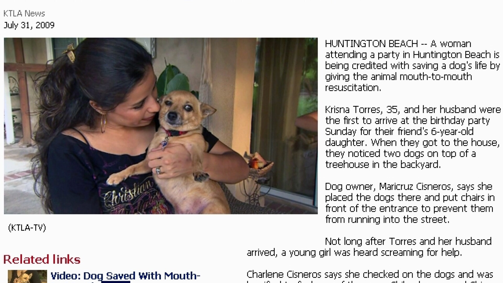 Catel salvat de la moarte, dupa ce i s-a facut respiratie gura la gura!