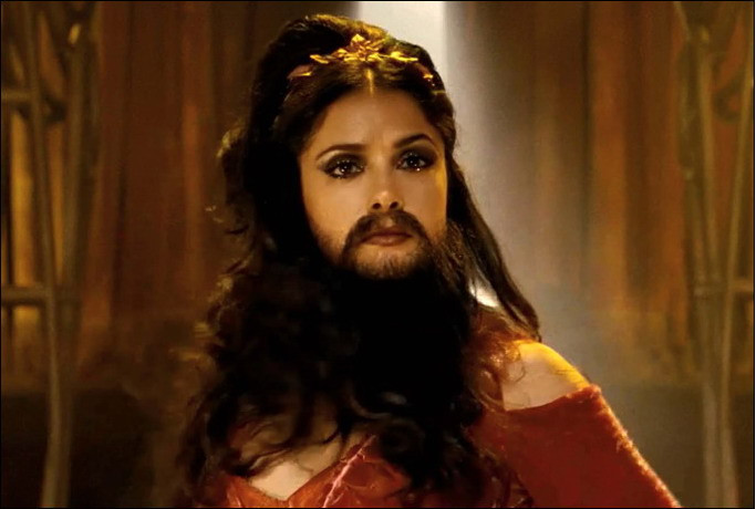 Uite cum arata Salma Hayek cu barba!